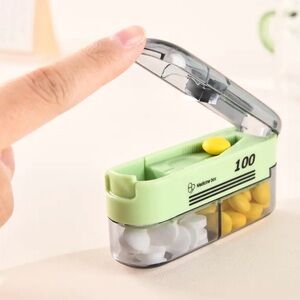 Stylish Green and Gray Pill cutter/Organizer